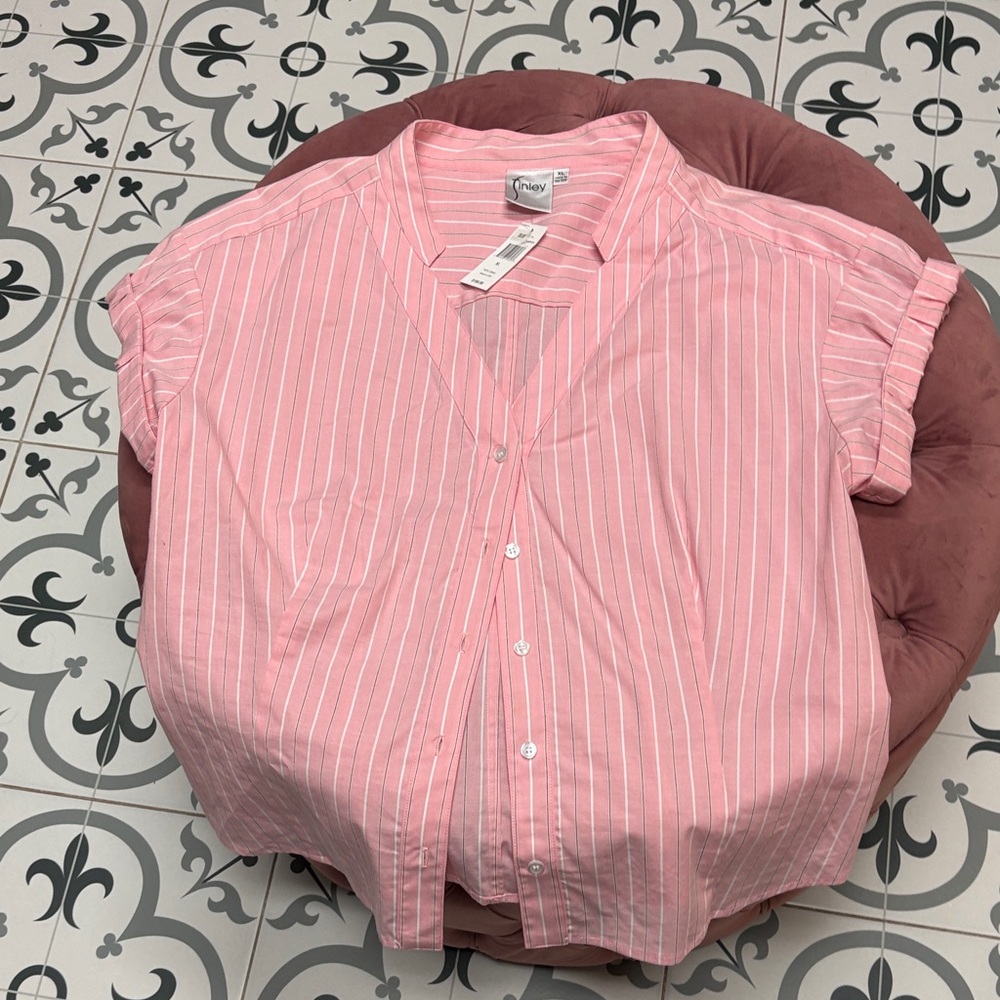 Finley Pink and White Striped Shirt